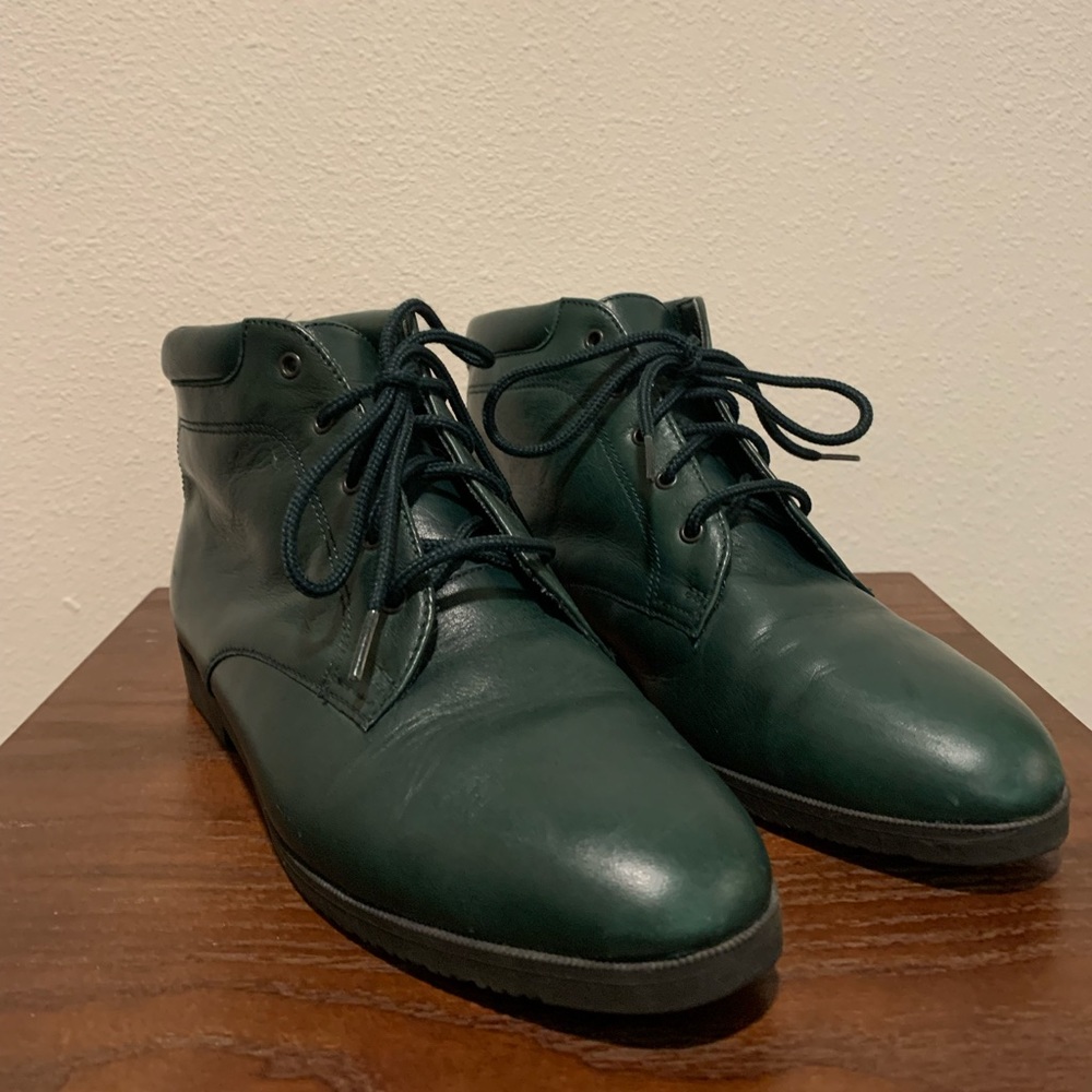 Vintage Danexx Turquoise Green Lace Up Boot